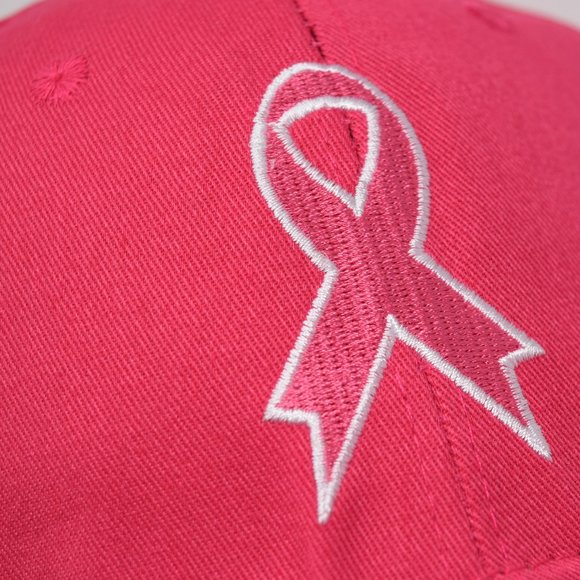 Breast Cancer Awareness Cap Pink Adjustable Strapback Embroidered Ribbon New Hat - Picture 2 of 9